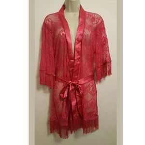 Deamgirl Hot Pink Lace Robe Sze Large Tassels Sexy